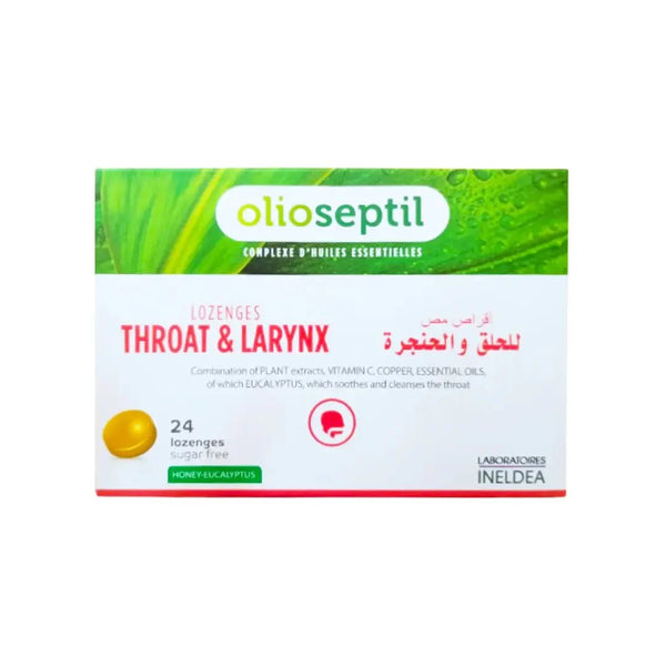 Olioseptil Throat & Larynx Honey Eucalyptus Lozenges 24s