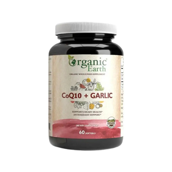 Organic Earth CoQ10 + Garlic Softgels 60