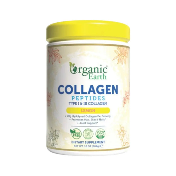 Organic Earth Collagen Peptides Lemon 284g
