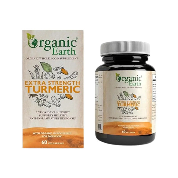 Organic Earth Extra Strength Turmeric Capsules 60s