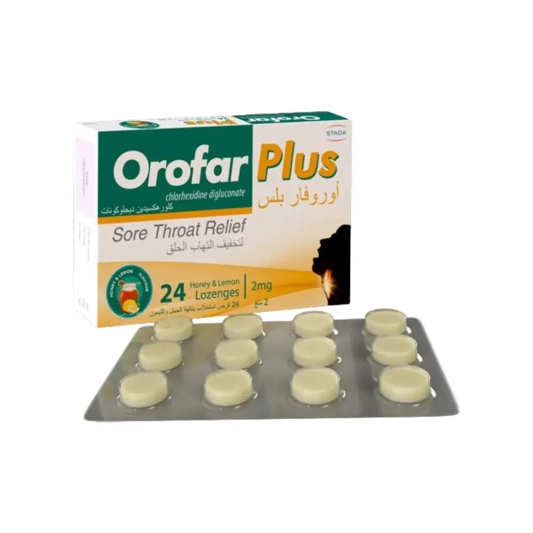 Orofar Plus Honey-Lemon Lozenges 24s  Soothing lozenges for relief from sore throat and mouth irritation
