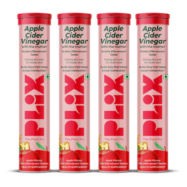 PLIX Apple Cider Vinegar Bubbly Apple Effervescent Tab 15s