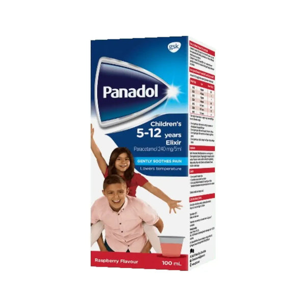 Panadol Children’s Elixir 240mg/5ml Oral Suspension 100ml- Raspberry