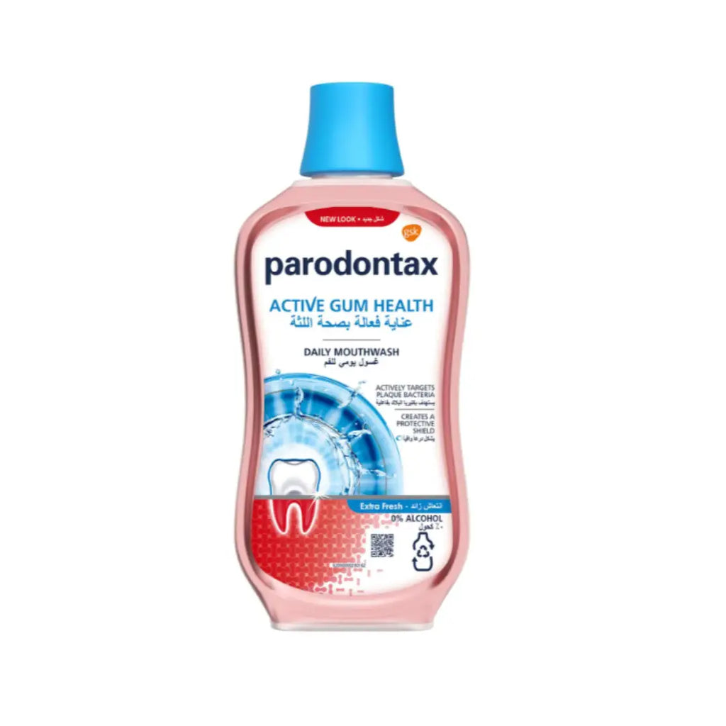 Parodontax Extra Fresh Daily Mouthwash 500ml | Gum Care Mouth Rinse | Fresh Breath & Oral Hygiene