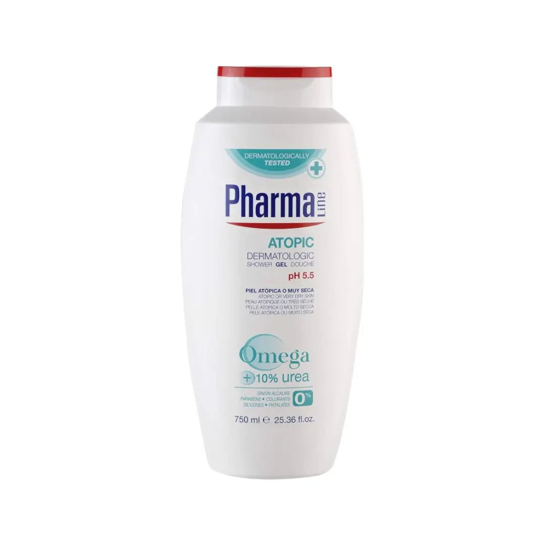 Pharmaline Atopic Dermatologic Shower Gel 750ml – Soap Free Moisturizing Body Cleanser for Dry Skin