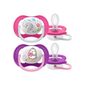 Philips Avent Ultra Air Freeflow Silicone Soother 6-18M Animals 2s SCF080/12 - BPA Free Orthodontic Pacifier