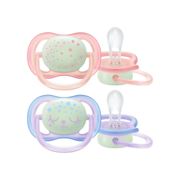 Philips Avent Ultra Air Silicone Soother Night Girl 0-6 Months 2s SCF376/12