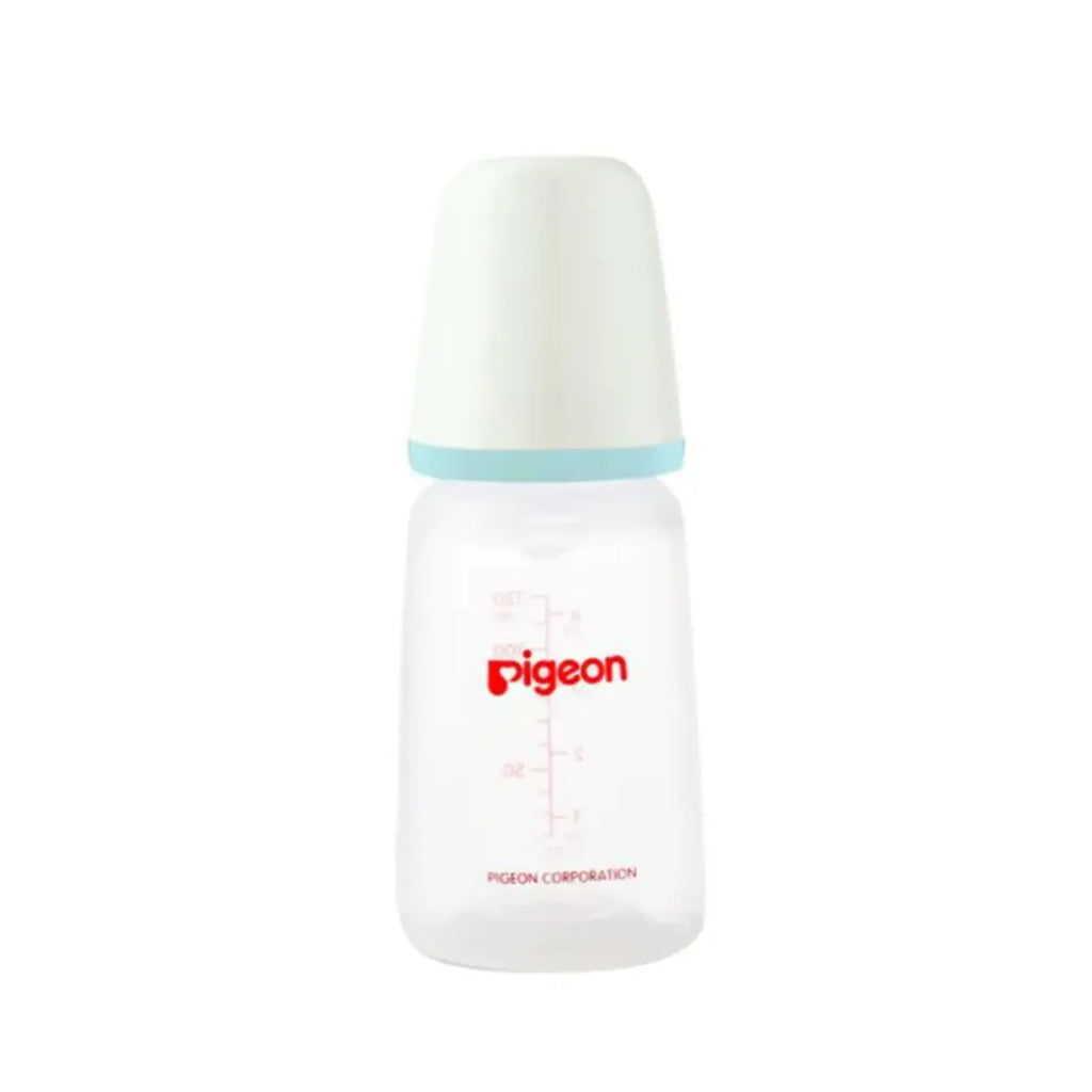 Pigeon Slim Neck Plastic Bottle 120ml 0+ Months Round Hole Small PA26012 – BPA-Free Newborn Feeding Bottle with Silicone Nipple