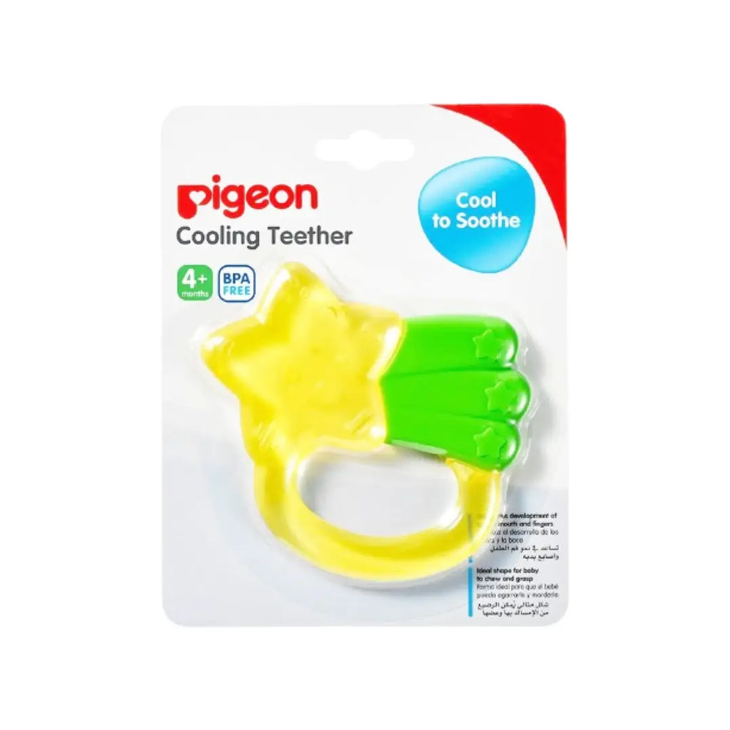 Pigeon Cooling Teether Yellow Star 4+ Months 13898 – Baby Teething Toy with Cooling Effect for Gum Relief