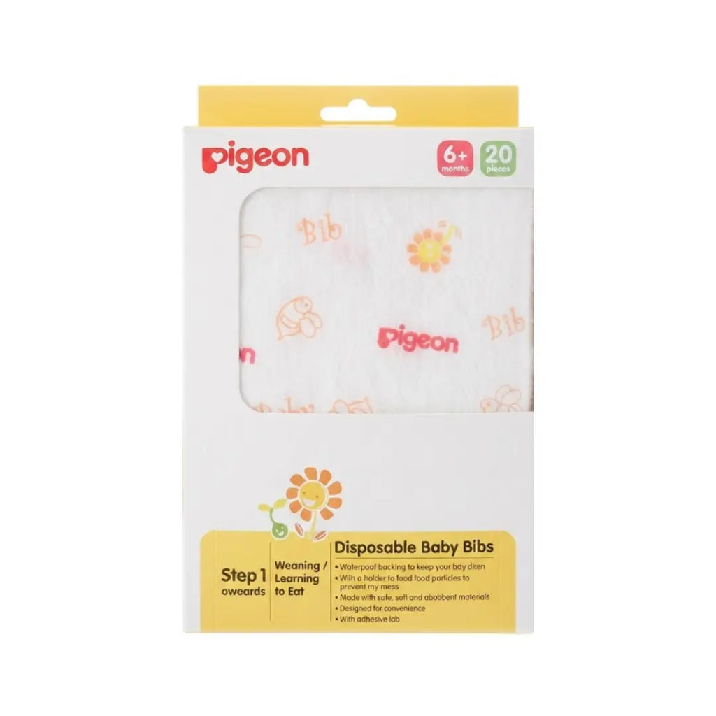 Pigeon Disposable Baby Bibs 6M+ 20s 03713 – Convenient Feeding Bibs for Babies