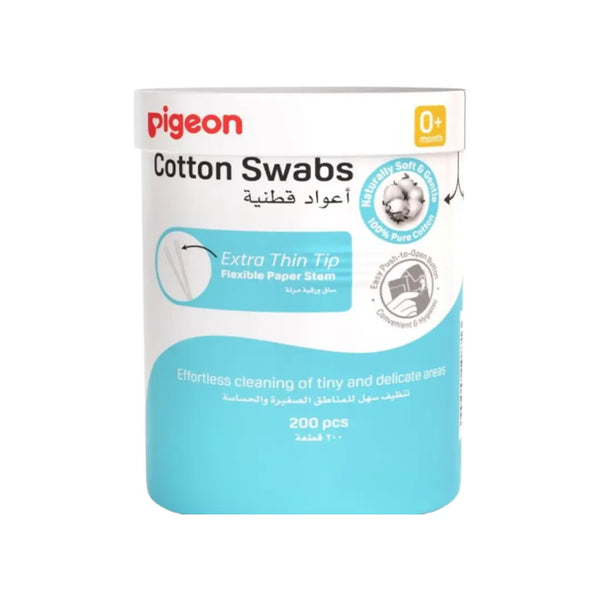 Pigeon Extra Thin Cotton Swabs 0M+ 200s