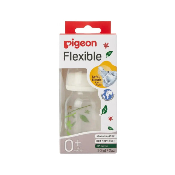 Pigeon Flexible 50ml with Slow Flow Nipple 0+ Months – Decorated PA00419