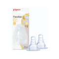 Pigeon Flexible Nipple 0+ Months Round Hole Small 2pcs 17338 – Soft Silicone Baby Bottle Replacement Teat