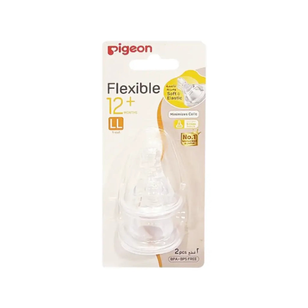 Pigeon Flexible Nipple 12+ Months Y-Cut Large PB17337 – Soft Silicone Baby Bottle Replacement Teat