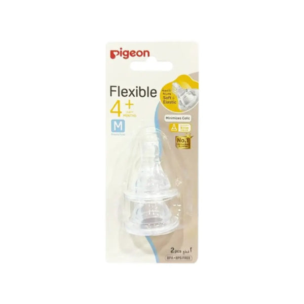 Pigeon Flexible Nipple 4+ Months Round Hole Medium 2pcs 17339