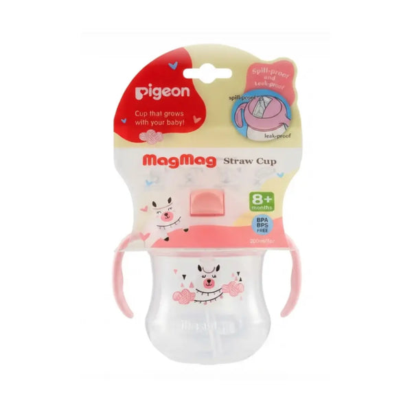 Pigeon MagMag Straw Cup 200ml Pink 8+ Months 79289