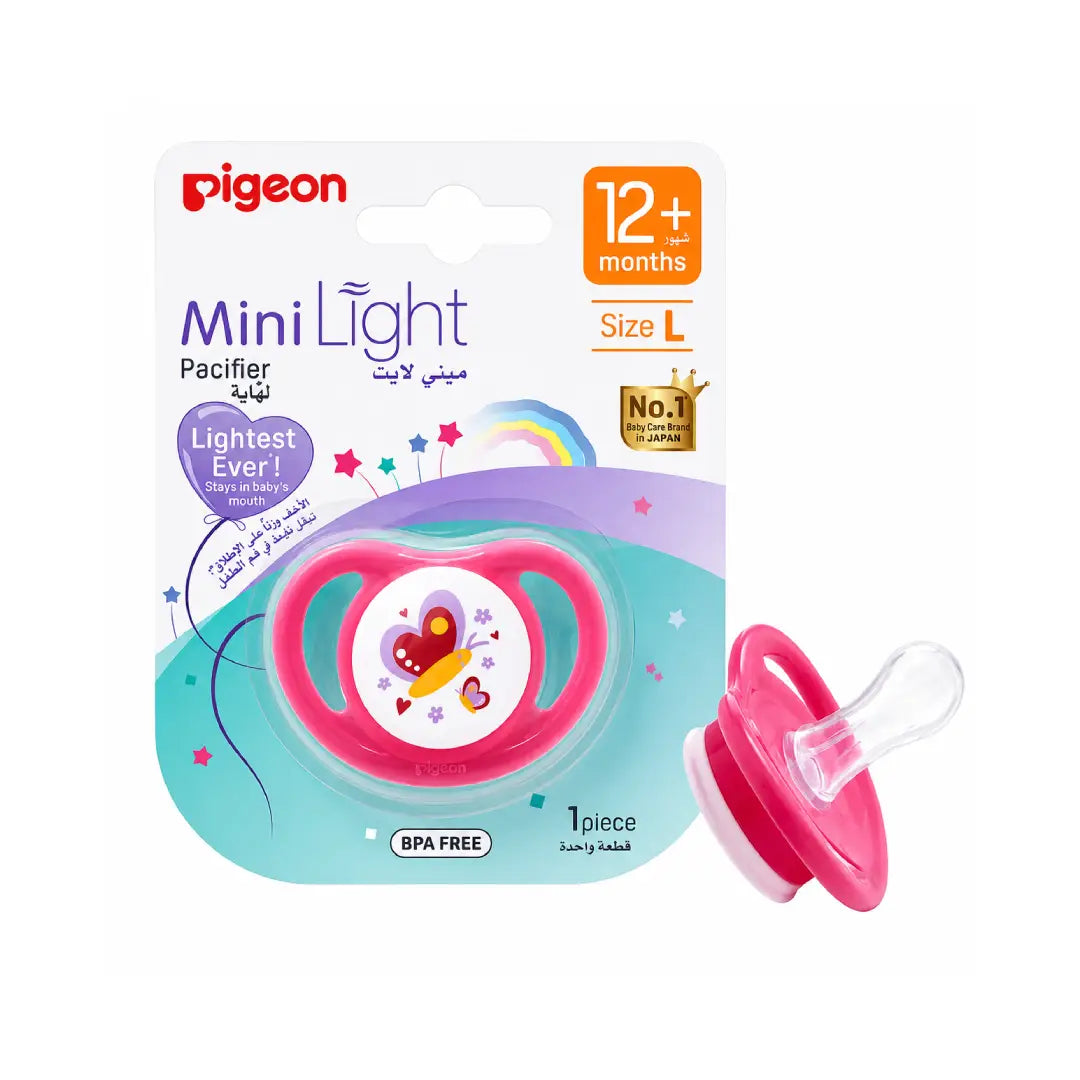 Pigeon MiniLight Pacifier 12+ Months Large 1 Pack – Lightweight Silicone Baby Soother