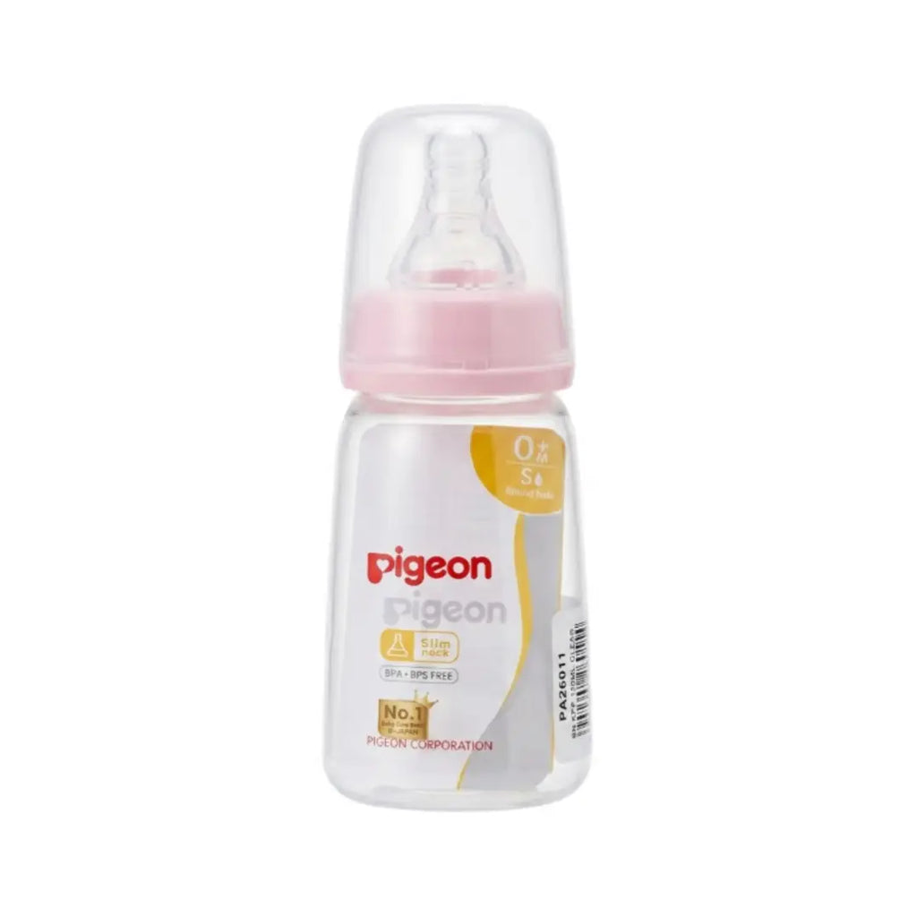Pigeon Slim Neck Plastic Bottle 120ml 0+ Months Round Hole Small PA26011