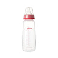 Pigeon Slim Neck Plastic Bottle 240ml 4+ Months Round Hole Medium PA26006 – BPA-Free Baby Feeding Bottle with Silicone Nipple