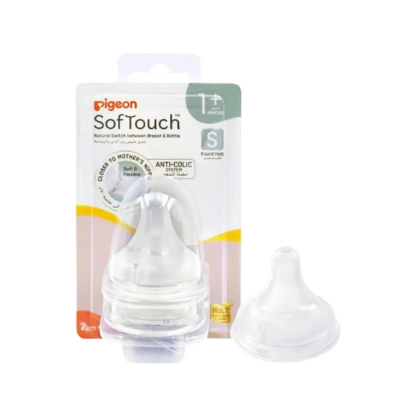 Pigeon Soft Touch Wide Neck Nipple 1M+ 2s