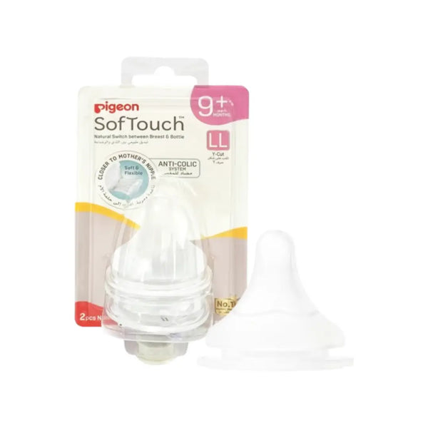 Pigeon Soft Touch Wide Neck Nipple LL 9M+ 2s 81243