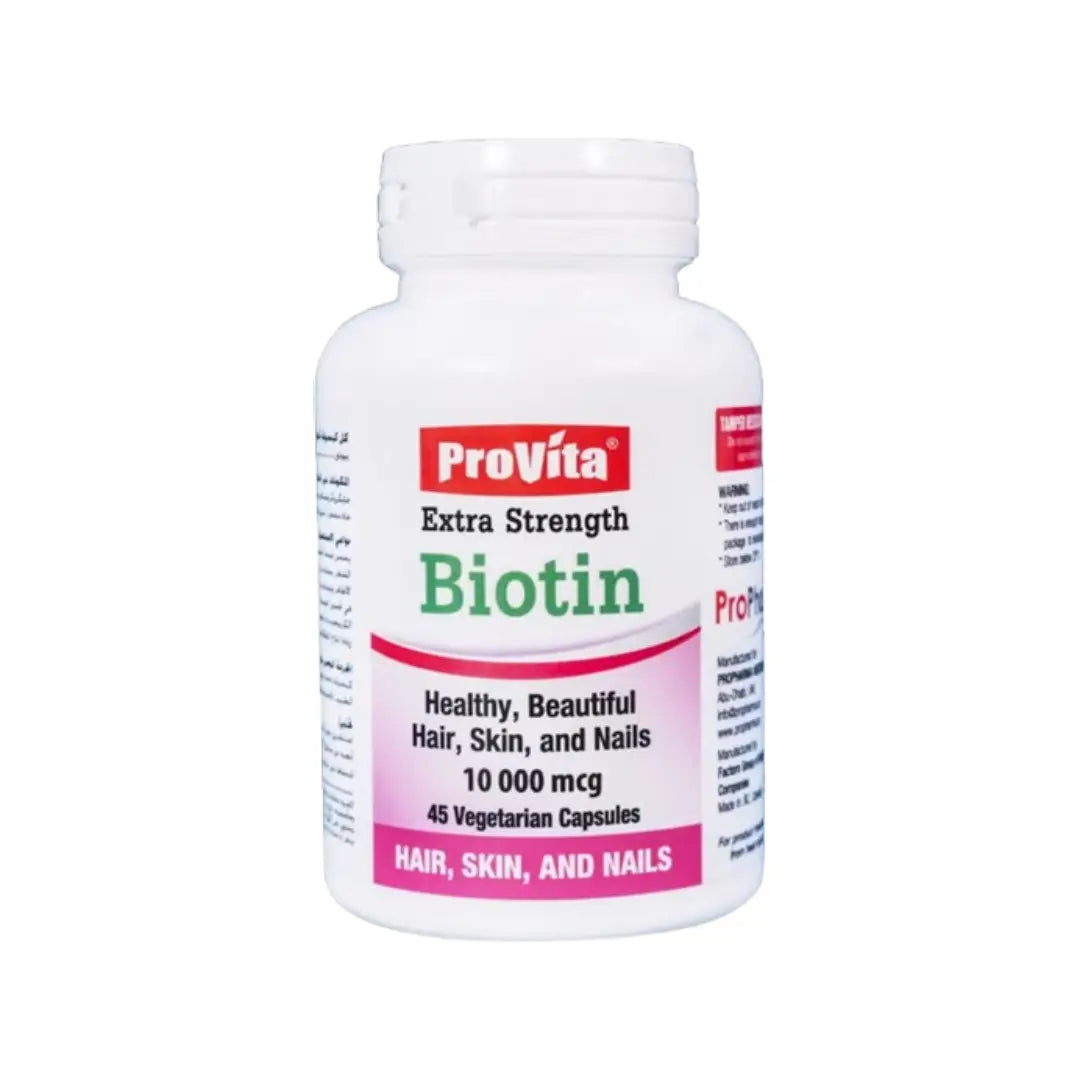 ProVita Extra Strength Biotin Capsules 45s – Hair Skin & Nails Support Supplement