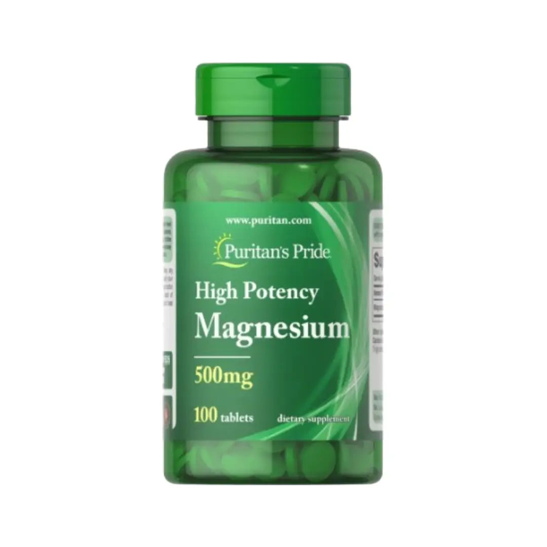 Puritan’s Pride Magnesium 500mg 100 Tablets for bone health, muscle function, and energy support