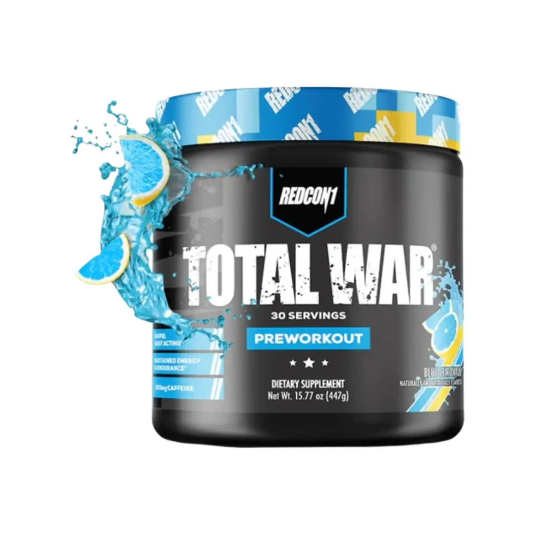 Redcon1 Total War Pre-Workout Blue Lemonade 435g (30 Servings) | Energy & Focus Sports Nutrition Powder