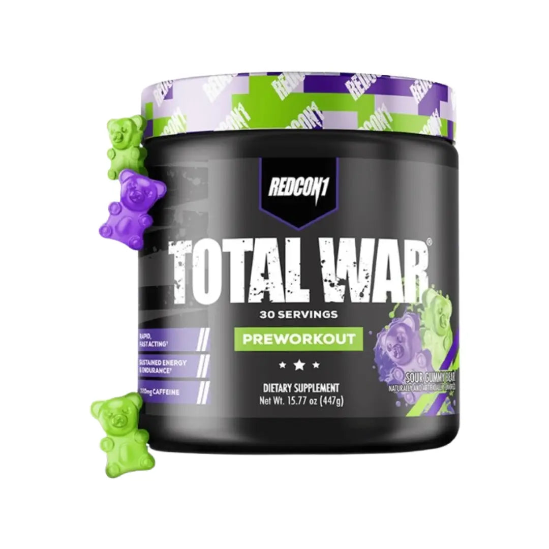 Redcon1 Total War Pre-Workout Sour Gummy Bear 447g (30 Servings) | Energy
