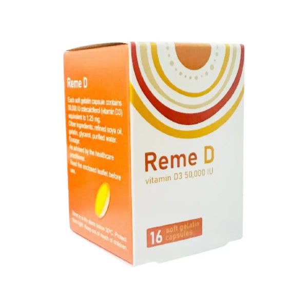 Reme D Vitamin D3 50,000IU Capsule 16s
