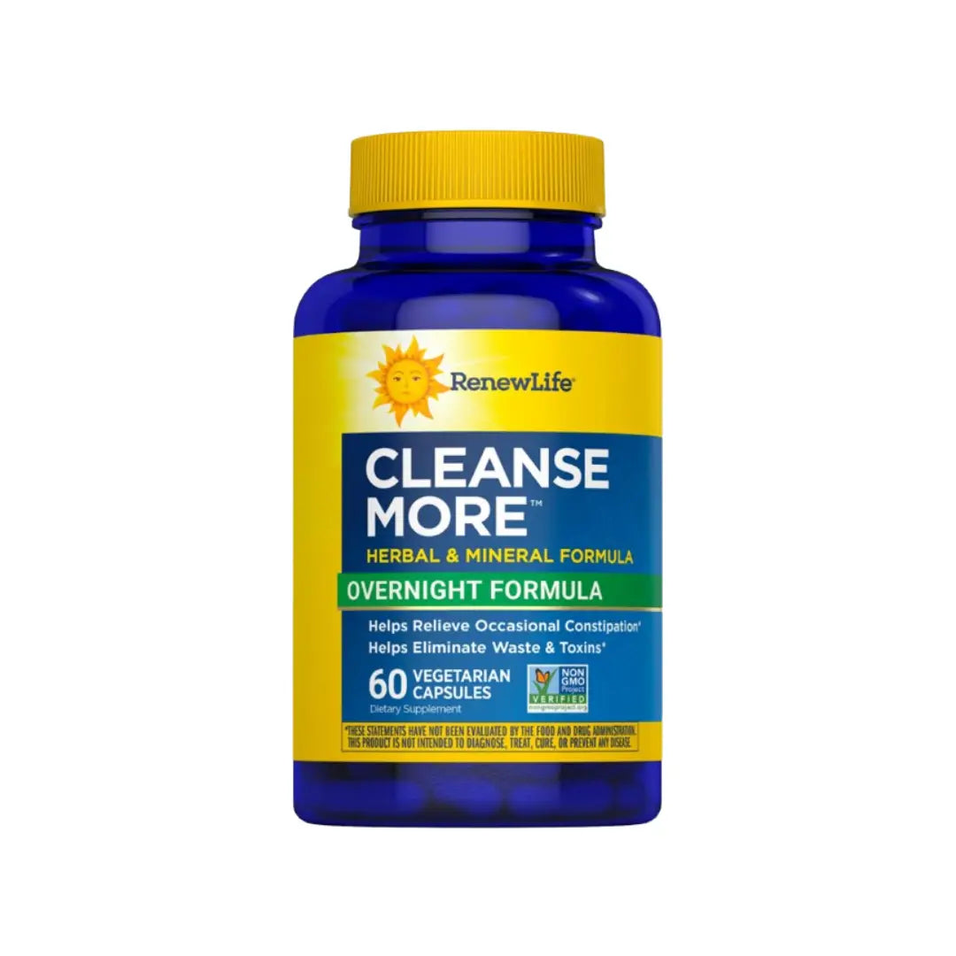 Renew Life Cleanse More Capsules 60 count bottle front view