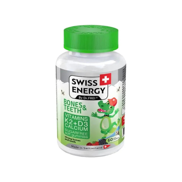 SWISS ENERGY فيتامينات الكالسيوم D3 وK2 الصمغية 60 قطعة