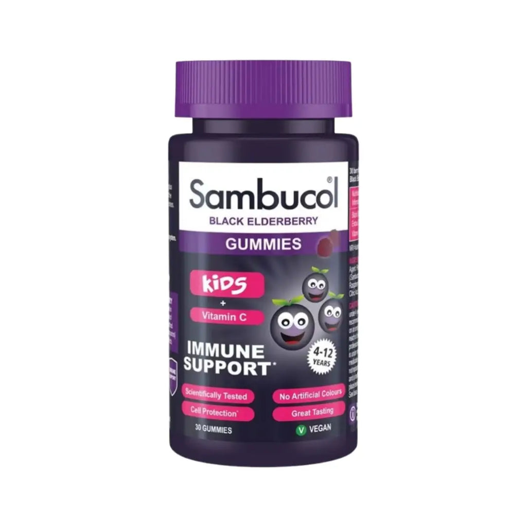 Sambucol Kids + Vitamin C Black Elderberry Gummies 30s – Immune Support for Children