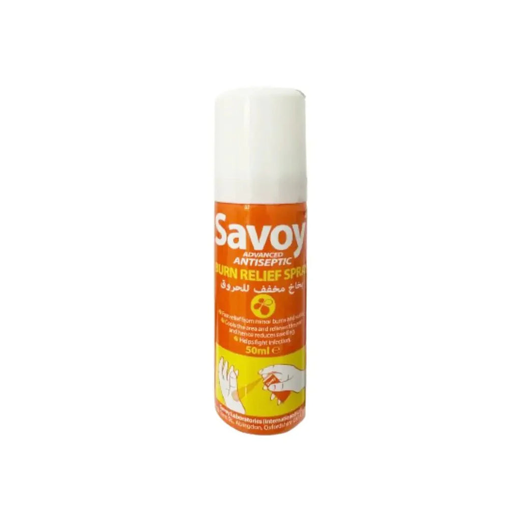 Savoy Antiseptic Burn Relief Spray 50ml Soothing and antibacterial spray for minor burns and skin irritation