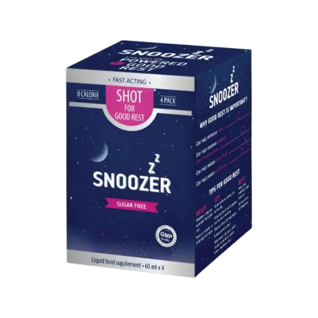 Snoozer Sugar Free Sleep Support Liquid 60ml 4 Pack – Nighttime Relaxation & Rest Routine Aid