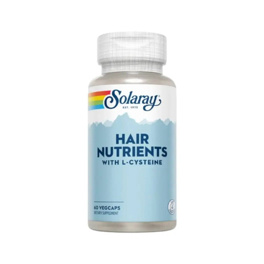 Solaray Hair Nutrients Capsules 60 Count – Vitamins, Minerals & L-Cysteine Supplement for Daily Nutritional Support