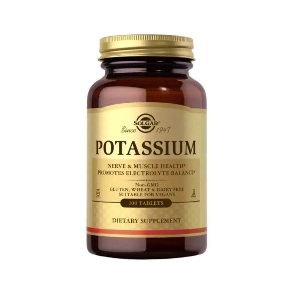 Solgar Potassium Tablets 100s – Essential Electrolyte Mineral Supplement for Daily Wellness