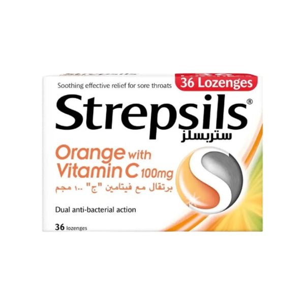 Strepsils Orange With Vitamin C Lozenges 36s