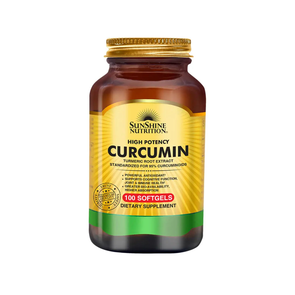 Sunshine Nutrition Curcumin Softgels 100s – Turmeric Extract 95% Curcuminoids Dietary Supplement for Daily Wellness Support