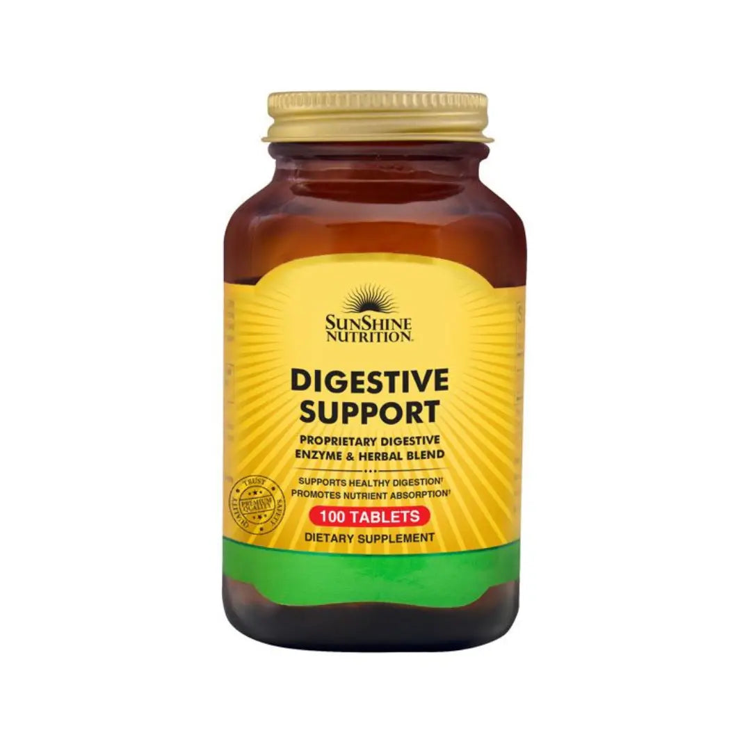 Sunshine Nutrition Digestive Support Tablets 100s – Enzyme & Botanical Blend for Digestive Wellness