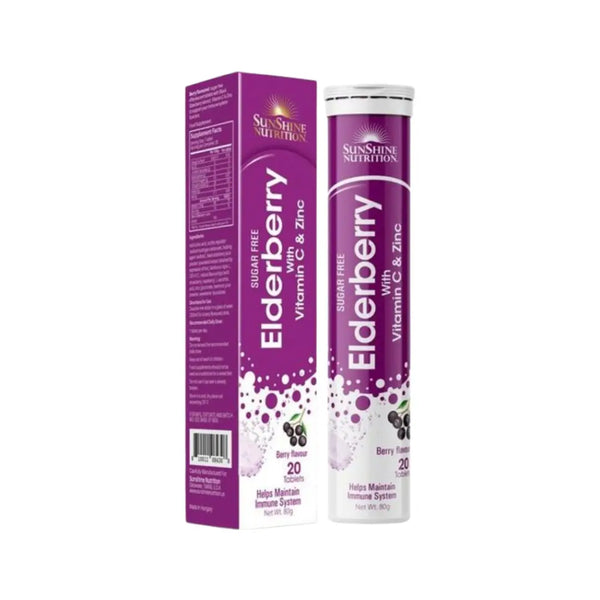 Sunshine Nutrition Elderberry Effervescent Tablets 20s