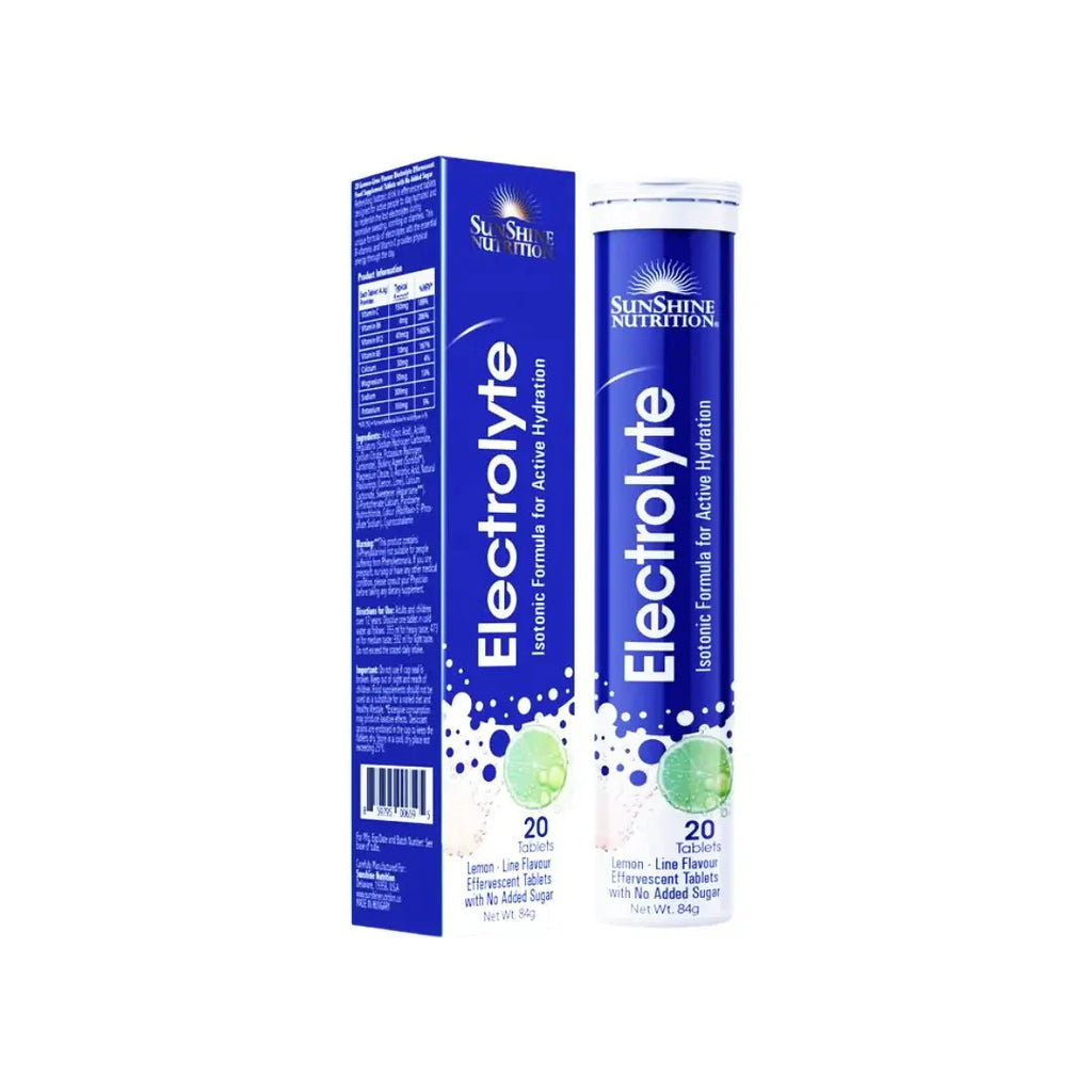 Sunshine Nutrition أقراص فوارة بنكهة اللايم لتعويض الإلكتروليت 20 قرص