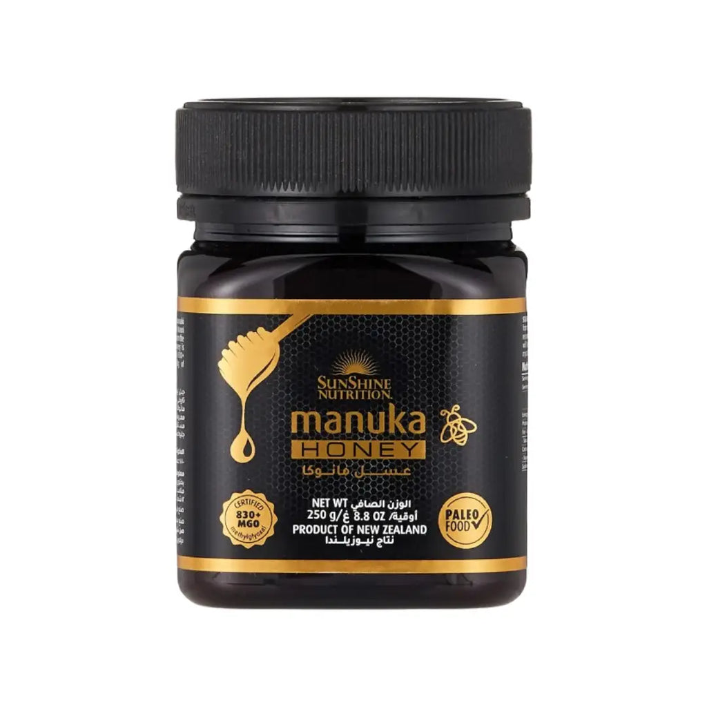 Sunshine Nutrition Manuka Honey 830+ MGO 250g Premium Raw Manuka Honey from New Zealand for Daily Wellness and Natural Energy Support