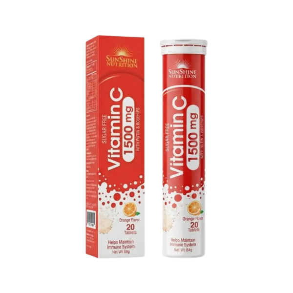 Sunshine Nutrition Vitamin C 1500mg Orange Effervescent Tablets 20s
