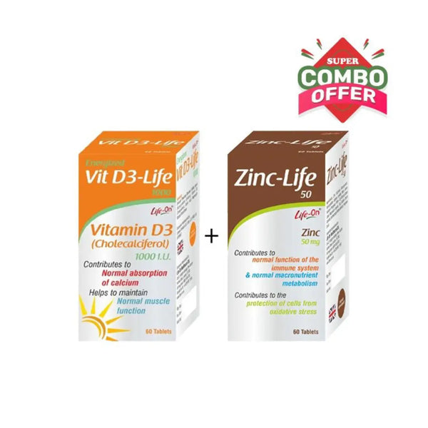 Super Combo: Life On Vitamin D3 60s + Life On Zinc 60 Tabs