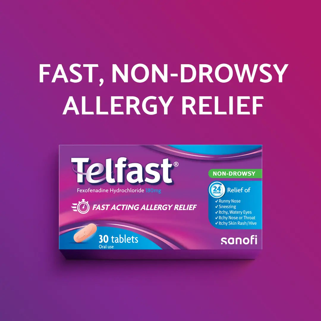 Telfast 180mg Tablets 30 pack for allergy relief