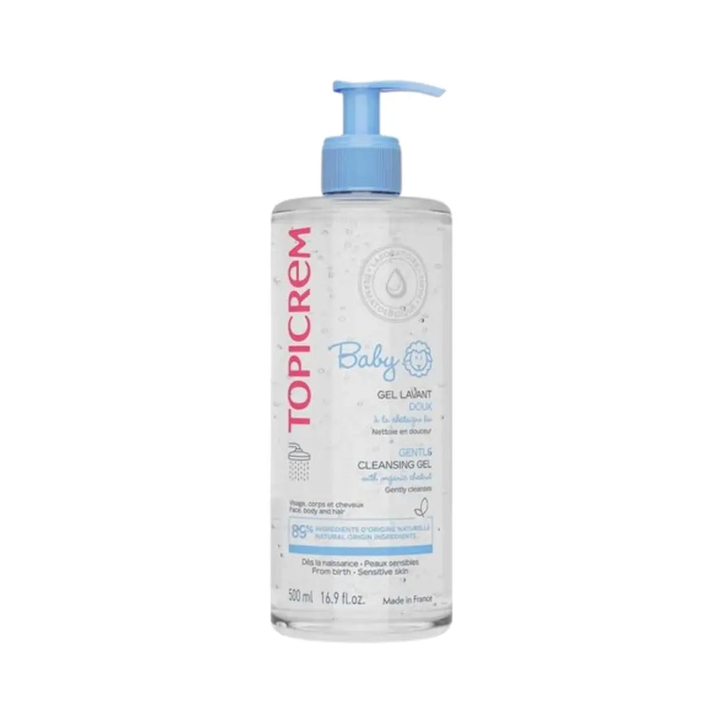 Topicrem Baby Gentle Cleansing Gel 500ml – Mild Soap-Free Cleanser for Baby Skin & Hair