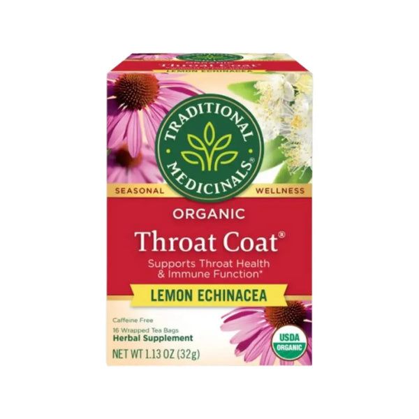 Traditional Medicinals Organic Throat Coat Lemon Echinacea Tea Bags 16s