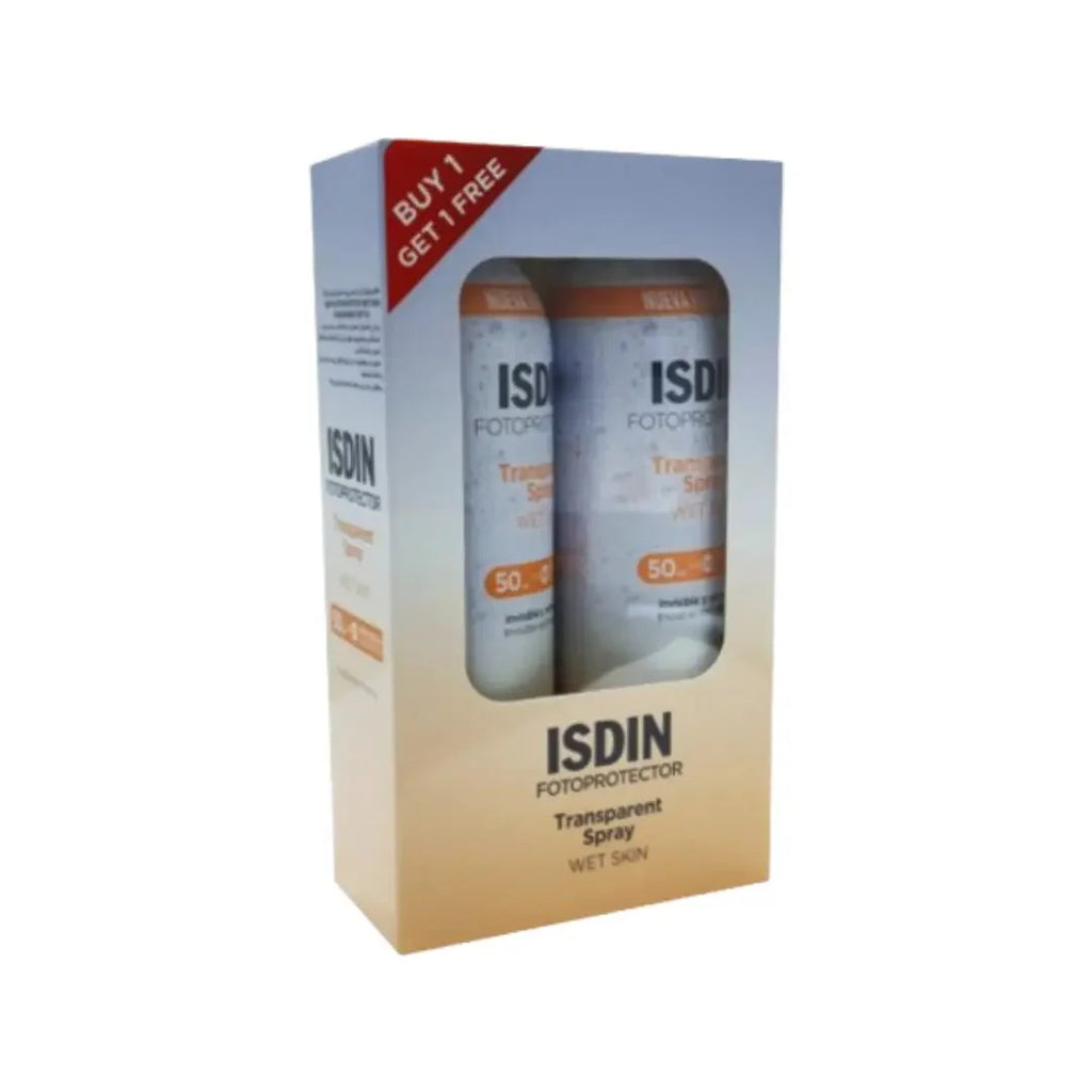 ISDIN Fotoprotector SPF50 بخاخ شفاف 250 مل عبوة عرض 1+1