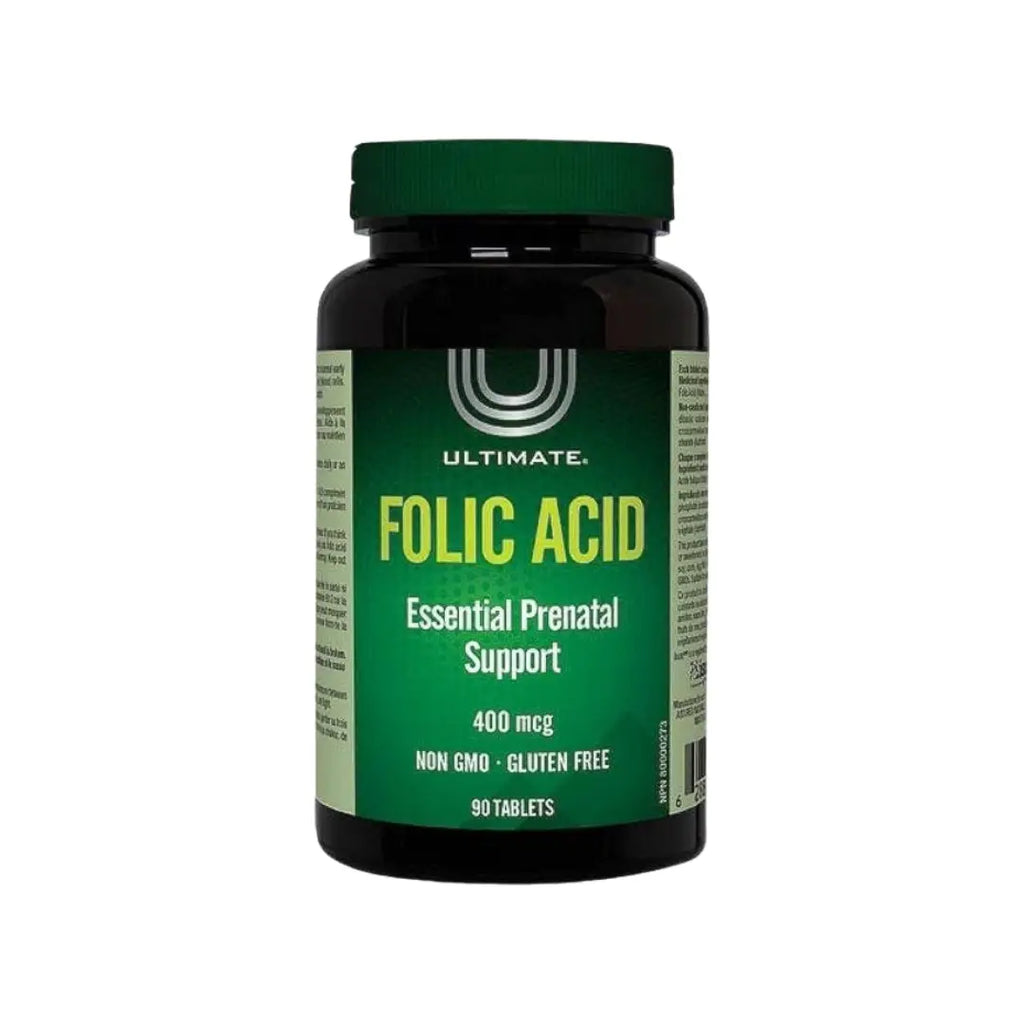 Ultimate Folic Acid 400mcg Tablets 90 Count – Vitamin B9 Supplement for Daily Nutritional Support